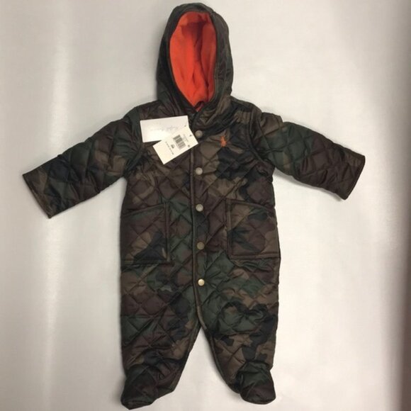 Polo Ralph Lauren Baby Boys Matte Microfiber Camo-Print Bunting Coat - Picture 2 of 8